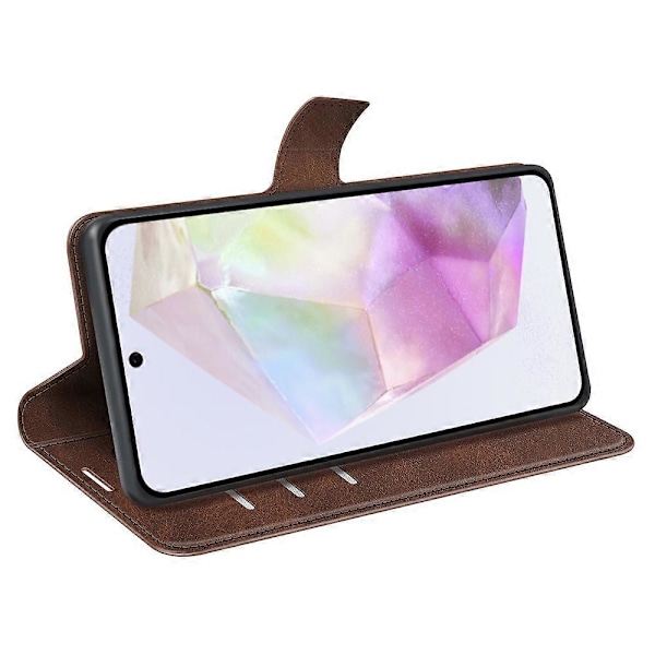 Ställfodral för Samsung Galaxy A36 5G, reptåligt mobilskal i kalvtexturerat läder Multicolor Style F