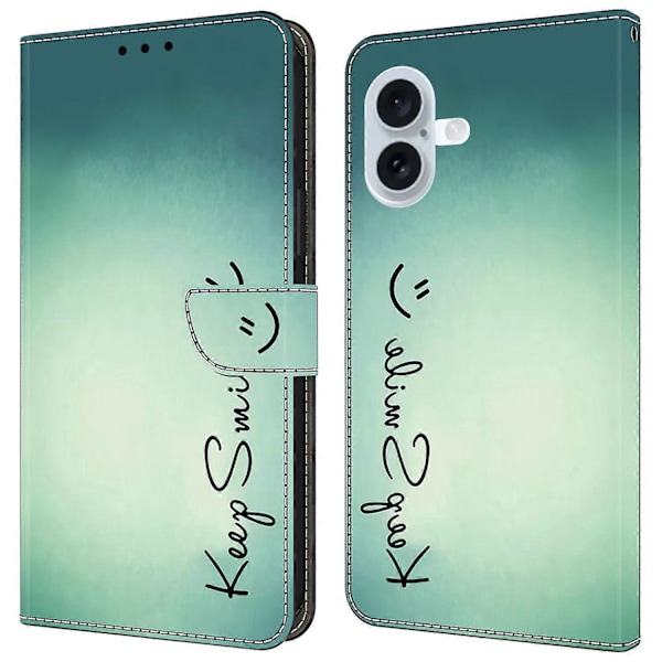 iPhone 16 Plus -kotelo PU-nahkainen lompakkokotelo seisontatoiminnolla Multicolor Style I
