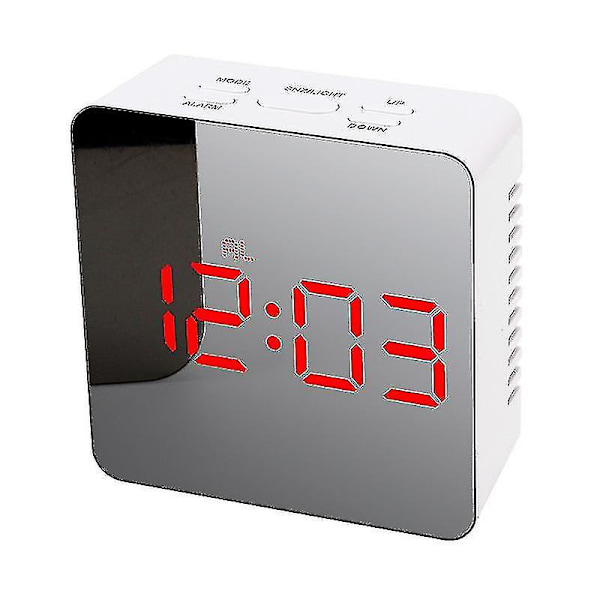 Monitoiminen peilikello LED digitaalinen peilikello pöytäkello luova meikkipeili herätyskello kodin lämpötila elektroninen kello TSS70R Square Red Light