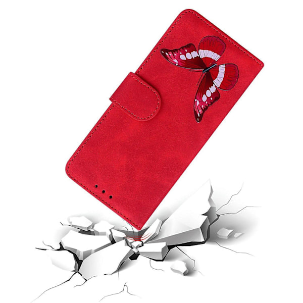 Til Realme 13+ 5G Stand Case PU Læder Telefon Cover Sommerfugl Trykt Multicolor Style E