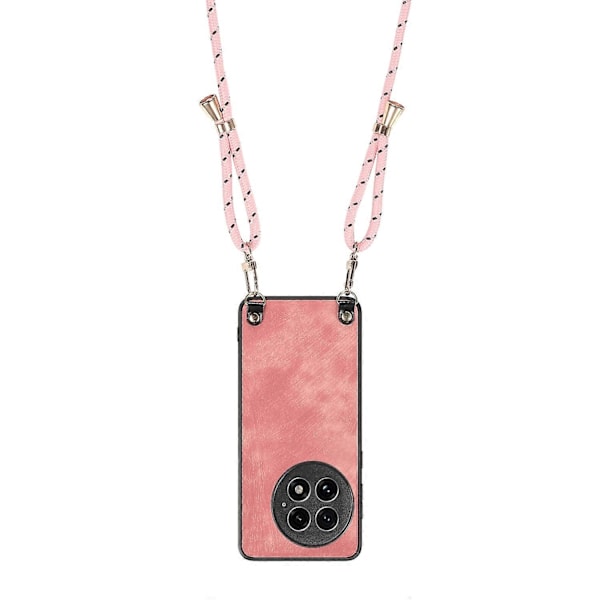 Retro læder telefoncover til OnePlus 13 med justerbar rem Multicolor Style C