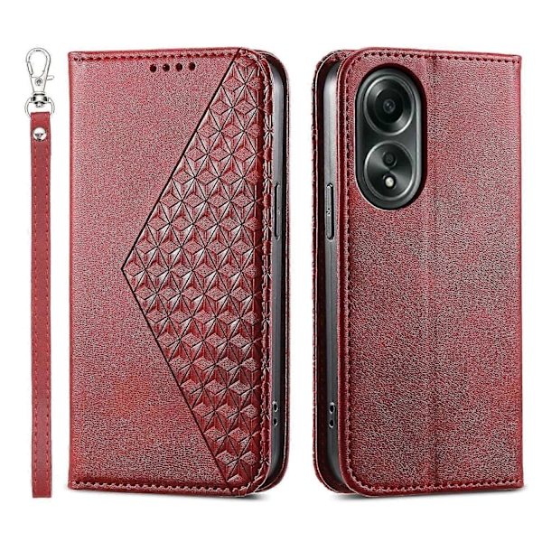 Til Oppo A58 4G Etui Præget PU Læder Telefon Cover med Wallet Stand Multicolor Style D