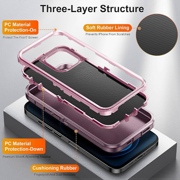 For iPhone 12/12 Pro Anti-Scratch Deksel TPU+PC Fallbeskyttelse Telefondeksel Multicolor Style E