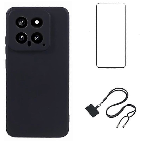 WANLONFENG RB1-serien Skal för Xiaomi 14 Mjukt TPU-fodral med skärmskydd + Snodd Multicolor Style A