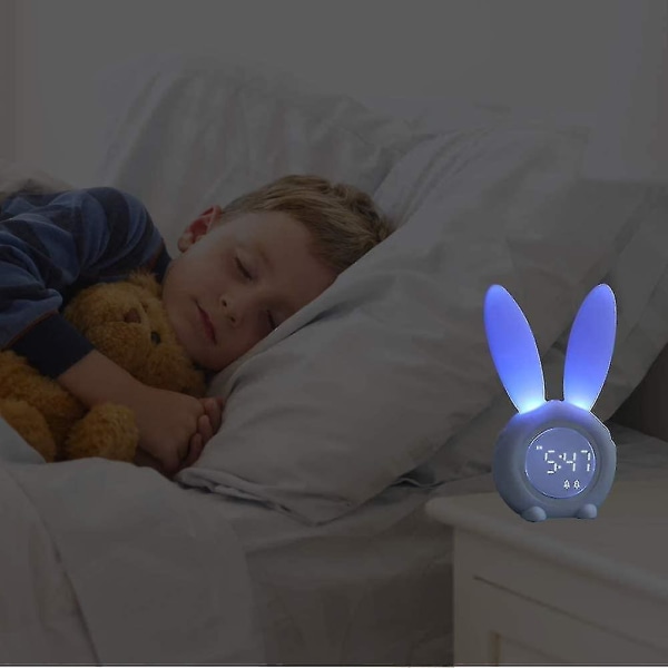Bunny Väckarklocka för barn med nattlampa Uppladdningsbar