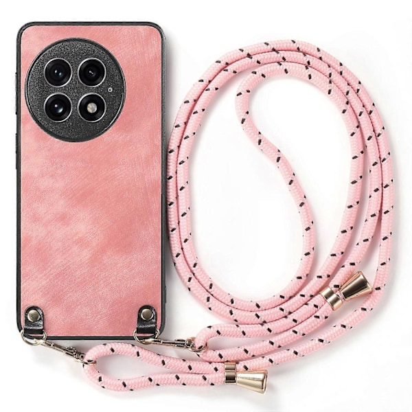 Retro læder telefoncover til OnePlus 13 med justerbar rem Multicolor Style C