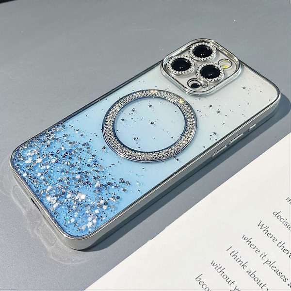 Magnetiskt skal för iPhone 13 Pro, skyddande TPU+PC glitterfodral Multicolor Style B