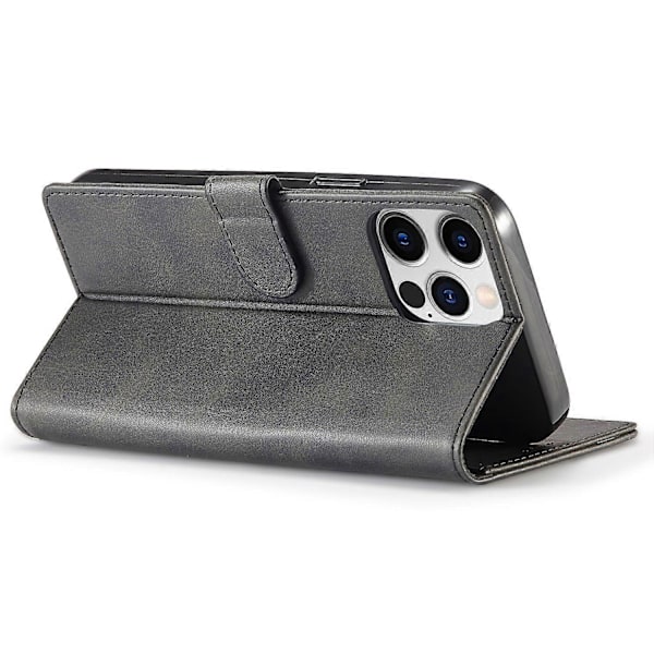LC.IMEEKE Pung Etui til iPhone 15 Pro Max Kalvetekstur Foldbart Stativ PU Læder Flip Cover Multicolor Style C