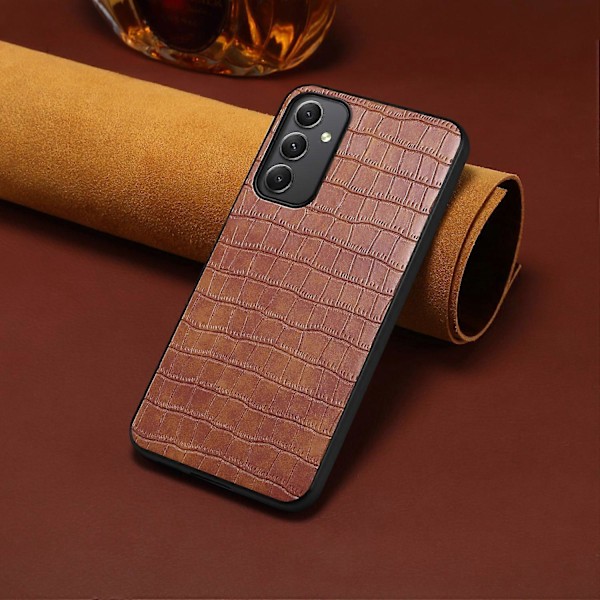 Samsung Galaxy A35 5G Nahkainen Takakuori Krokotiilikuviolla Suojaava Kotelo Multicolor Style B