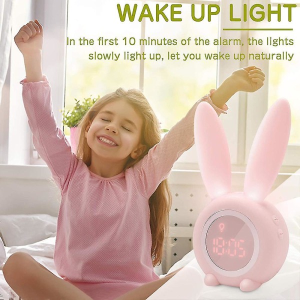 Ljus väckarklocka för barn Söt kanin Barnväckarklocka Creative