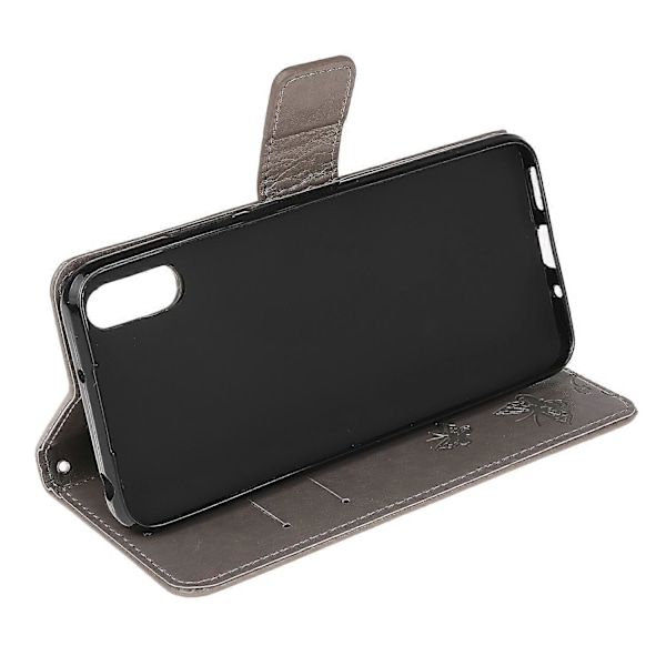 Præget Sommerfugl Blomst Læder Wallet Stand Telefon Cover til Samsung Galaxy Xcover 5 Multicolor Style B