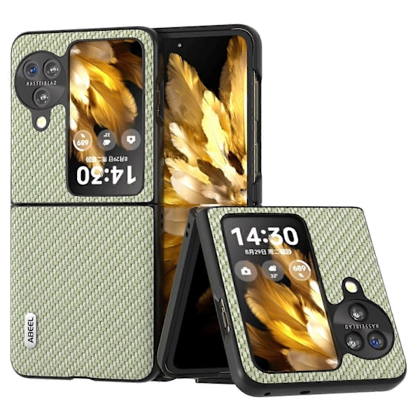 För Oppo Find N3 Flip 5G PU Läderbelagt PC-skal Kolfibertextur Skyddande Telefonskal Multicolor Style C