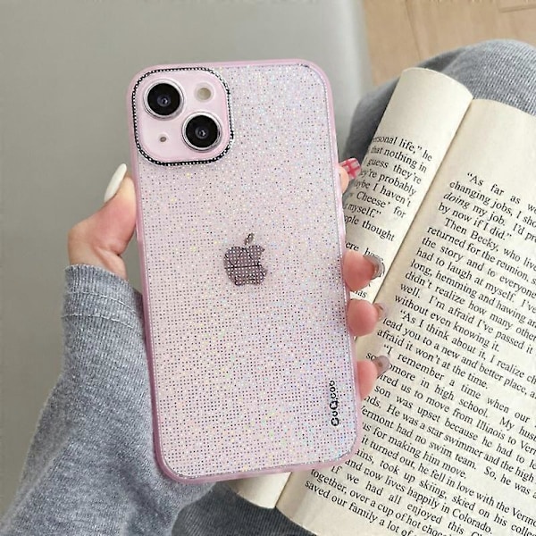 Q.COO iPhone 14 -puhelinkotelo, pehmeä TPU, kimalteleva valoa taittava design Multicolor Style A