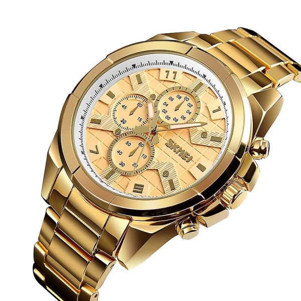 Skmei 1378 30m Vanntett Kvarts Armbåndsur i Metall Gold