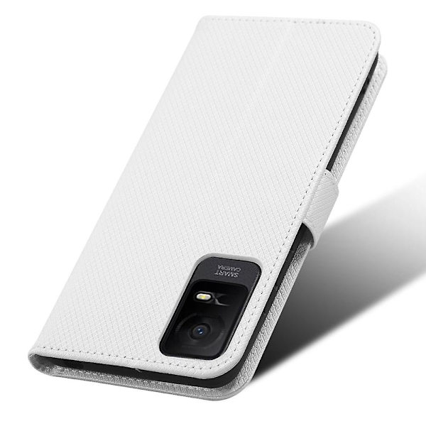 För Tcl Ion X Diamond Texture Läder Phone Case anti-scratch Cover White