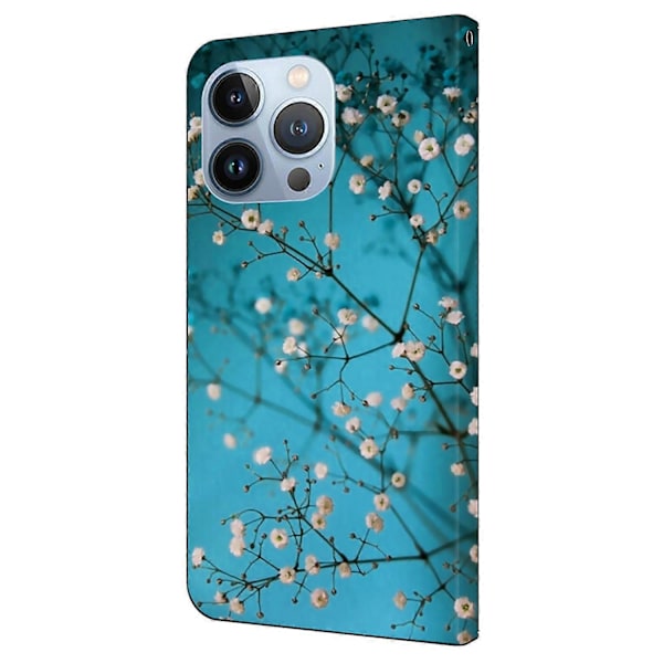 Til iPhone 16 Pro Max Etui Mønsterprintet Beskyttelsescover TPU+PU Læder Flip Telefon Etui Multicolor Style F