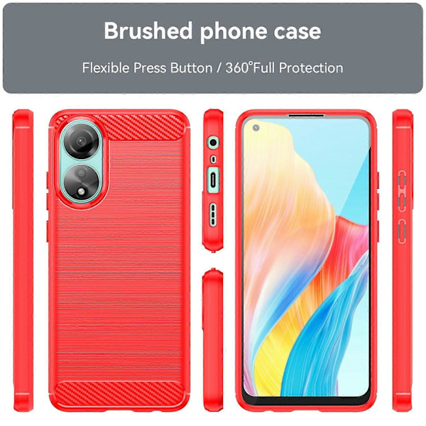 Beskyttende TPU Telefon Cover til Oppo A78 4G, Børstet Telefon Cover med Kulfibertekstur