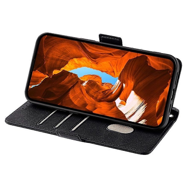Læder Wallet Case med RFID-blokering og stativ til Realme GT 7 Pro 5G med håndrem - Grøn Multicolor Black