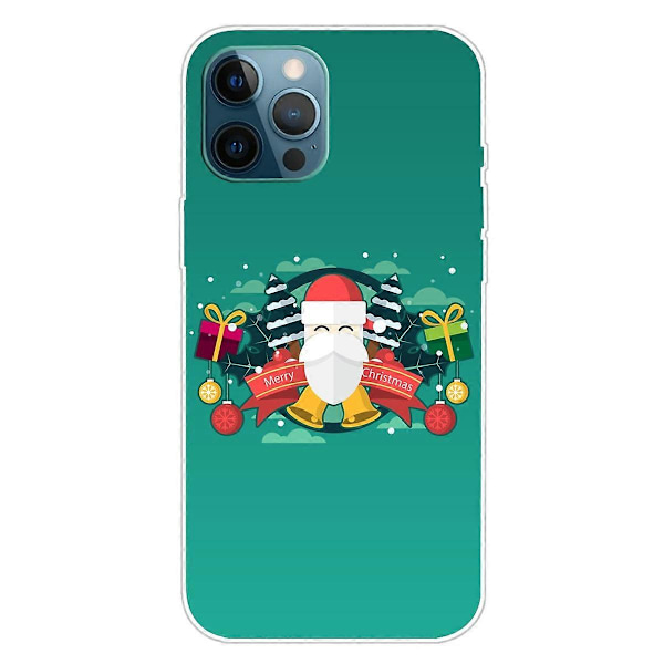 iPhone 16 Pro -kuori, jouluaiheinen painatus, pehmeä TPU-puhelinkuori - Hyvää joulua Multicolor Santa and Bell