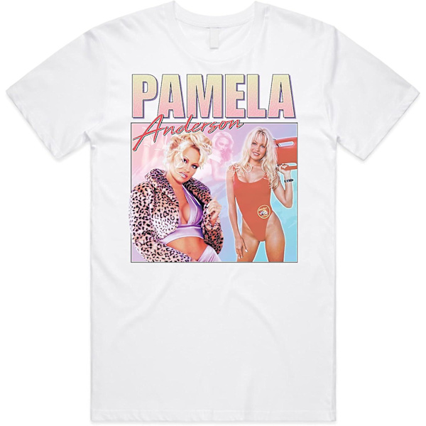 Pamela Anderson Homage Top Pam & Tommy Book Costume Vintage T-shirt White S