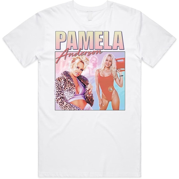 Pamela Anderson Homage Top Pam & Tommy Book Costume Vintage T-shirt White XXL