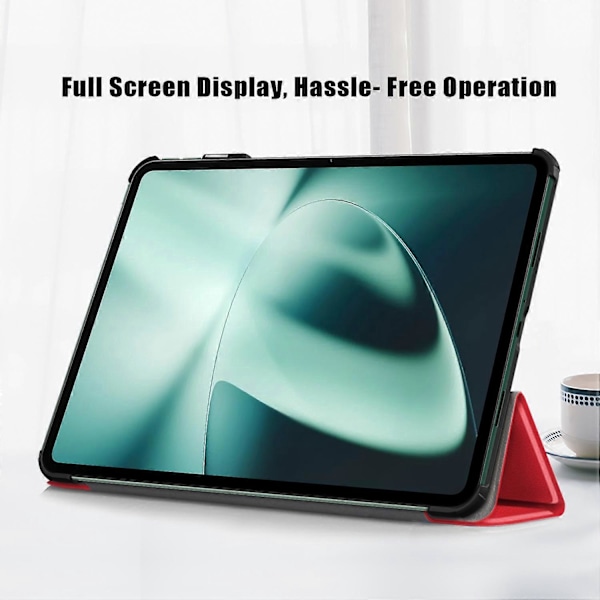 Läderfodral för OnePlus Pad/Oppo Pad 2, vikbart stativ, automatisk väckning/viloläge Multicolor Style F