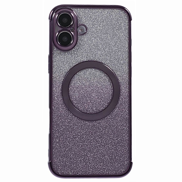 iPhone 16 Plus -kotelo, yhteensopiva MagSafe-sähköpinnoituksen kanssa TPU Gradient Glitter -puhelinkuori Multicolor Style D