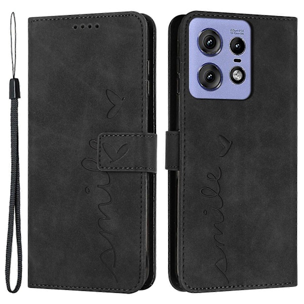 Til Motorola Edge 50 Pro 5G Etui Ridsefast PU Læder Stand Telefon Cover Multicolor Style A
