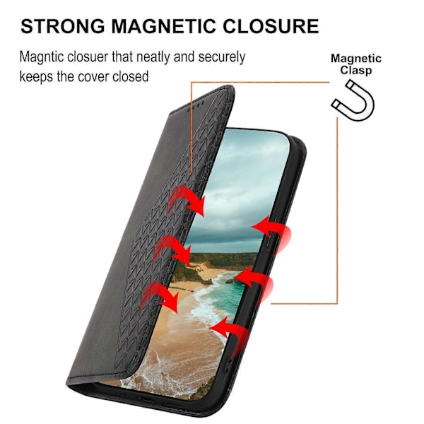 Telefon Læder Etui til Samsung Galaxy M54 5G/F54 5G, Præget Rombe Mønster Pung Stand Cover Multicolor Style A