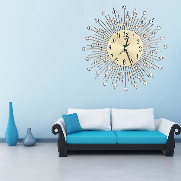 Luova timantti moderni 3D DIY seinäkello metalli ylellinen huone koti toimisto sisustus Gold