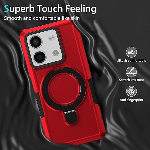 Skal med ringhållare och stativ i TPU+PC för Xiaomi Redmi Note 13 5G Multicolor Style F