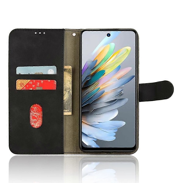 ZTE Blade A75 4G Nahkakotelo, ihonmyötäinen, pudotussuojaava lompakkokotelo Multicolor Black