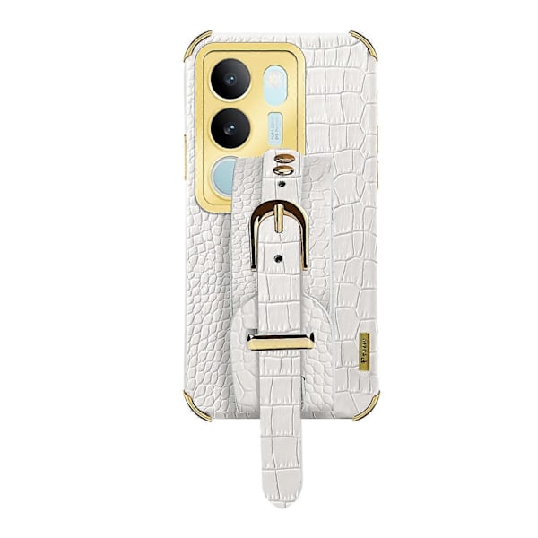 vivo S17 5G PU-nahkapäällysteinen TPU-kotelo rannekkeella ja jalustalla, galvanoidulla puhelinkuorella Multicolor Style A