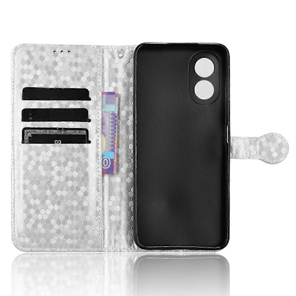För Oppo A38 4G Fodral PU Läder Präglat Vikbart Ställ Mobiltelefon Skal Multicolor Style B
