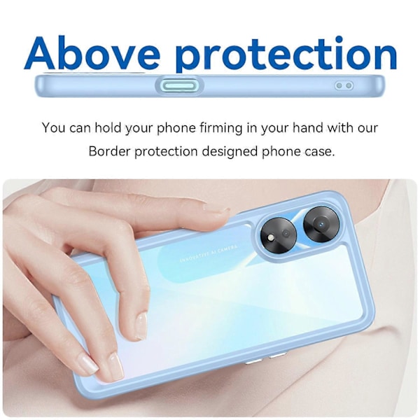 Mobilskal för Oppo A58 5G, Dammtåligt TPU+Akryl Telefonskal Skyddande Fodral Multicolor Style C