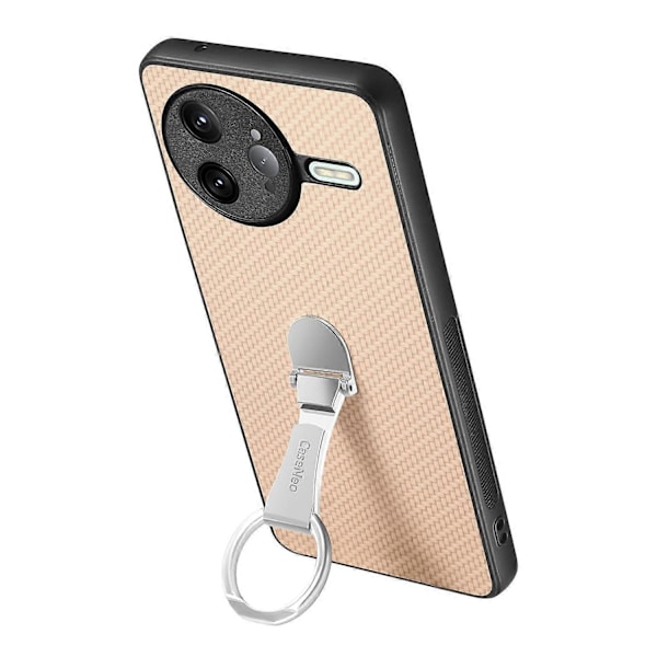 Skal för Xiaomi Poco F7 Ultra 5G/ Xiaomi Redmi K80 Pro 5G Fällbart Ställ Läder Baksida Carbo Multicolor Apricot