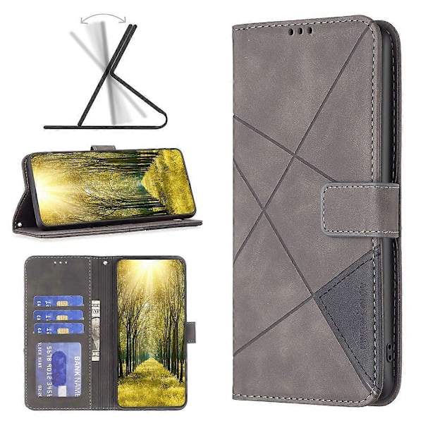 BINFEN COLOR BF05 Til TECNO Pova 5 Pro 5G Etui PU Læder Flip Stand Telefon Shell - Multicolor Grey