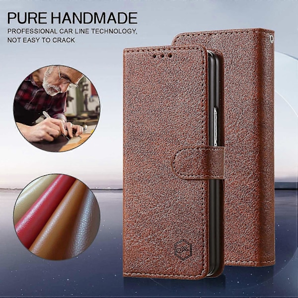 Skal för Samsung Galaxy Z Fold5 5G, enfärgat skyddande fodral PU-läder plånboksfodral Multicolor Style E