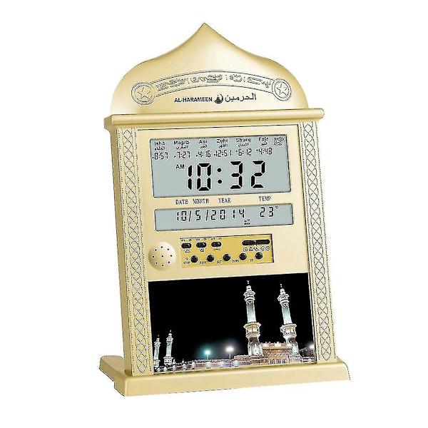 Azan Moské Bönklocka Islamisk Moské Azan Kalender Muslimsk Bön Väggklocka Väckarklocka Ramadan Hem
