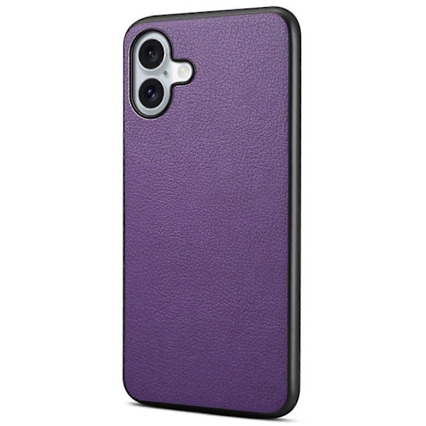 Läderöverdraget PC+TPU Anti-Scratch Telefonskal för iPhone 16 Plus Multicolor Style D