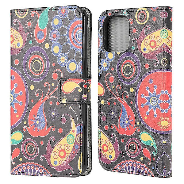 Stand Flip Mønsterprint Design Blødt PU Læder Magnetisk Lukning Wallet Case til iPhone 13 mini