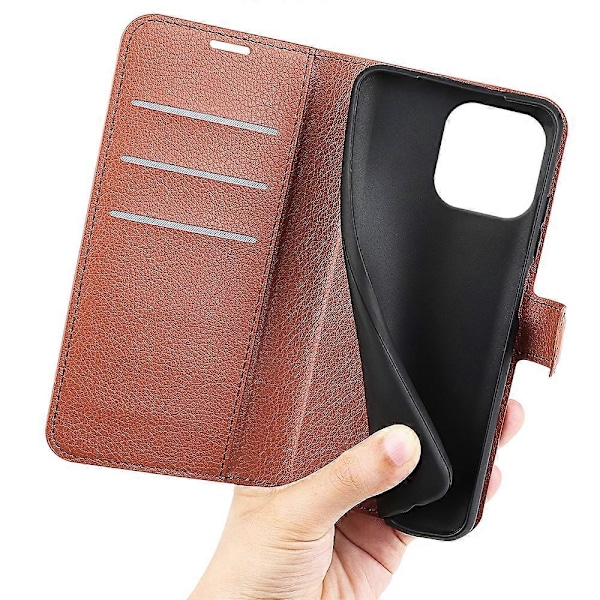 Lædercover til iPhone 16 Pro Max Wallet Case med Litchi-tekstur Multicolor Style I