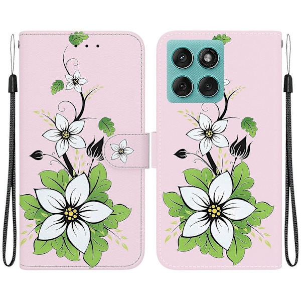 Til Motorola Edge 60 5G/ 60 Fusion 5G Wallet Telefon Cover Anti-Drop Læder Flip Cover Mønster Print Multicolor Lily