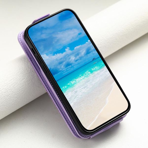 Fullt skydd Läder+tpu Vertikalt Flip Stand Skyddande phone case för Samsung Galaxy A54 5g Purple