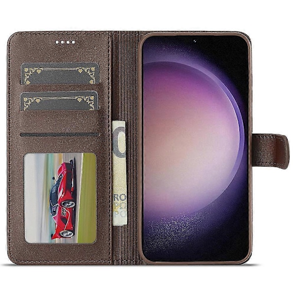 LC.IMEEKE Etui til Samsung Galaxy A56 5G, kalvetekstur PU læder, stativ, pung, telefoncover - Grå Multicolor Brown