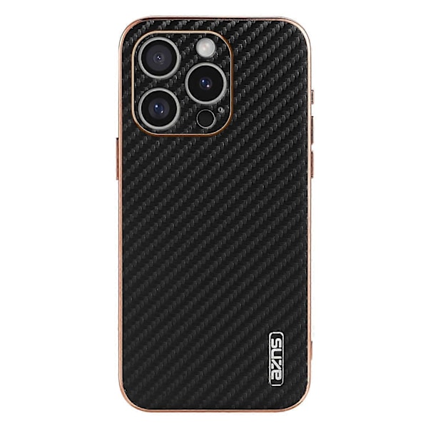 AZNS Skal för iPhone 16 Pro Elektropläterad Kolfibertextur PU+TPU Telefonskydd Multicolor Style A
