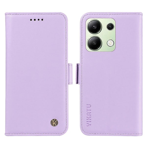 YIKATU YK-003 Læder Wallet Case med Magnetisk Side Lukning til Xiaomi Redmi Note 13 4G Multicolor Light Purple