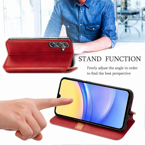 Stødsikkert etui med rombe-præg, pung og stativ til Samsung Galaxy A15 4G/A15 5G Multicolor Style F