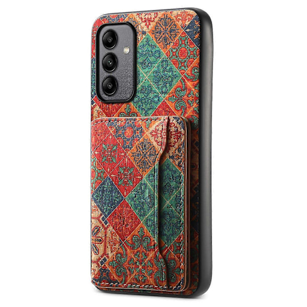 Samsung Galaxy A05s 4G -kotelo, värikäs kukkakuvioinen nahkainen takakansi korttipidikkeellä ja jalustalla Multicolor Style C