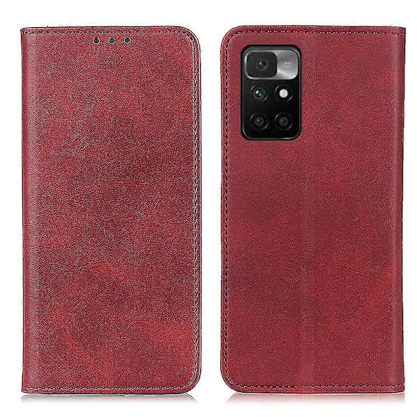 Splitlæder Auto-absorberende Wallet Stand Shell Telefon Cover til Xiaomi Redmi Note 11 4G